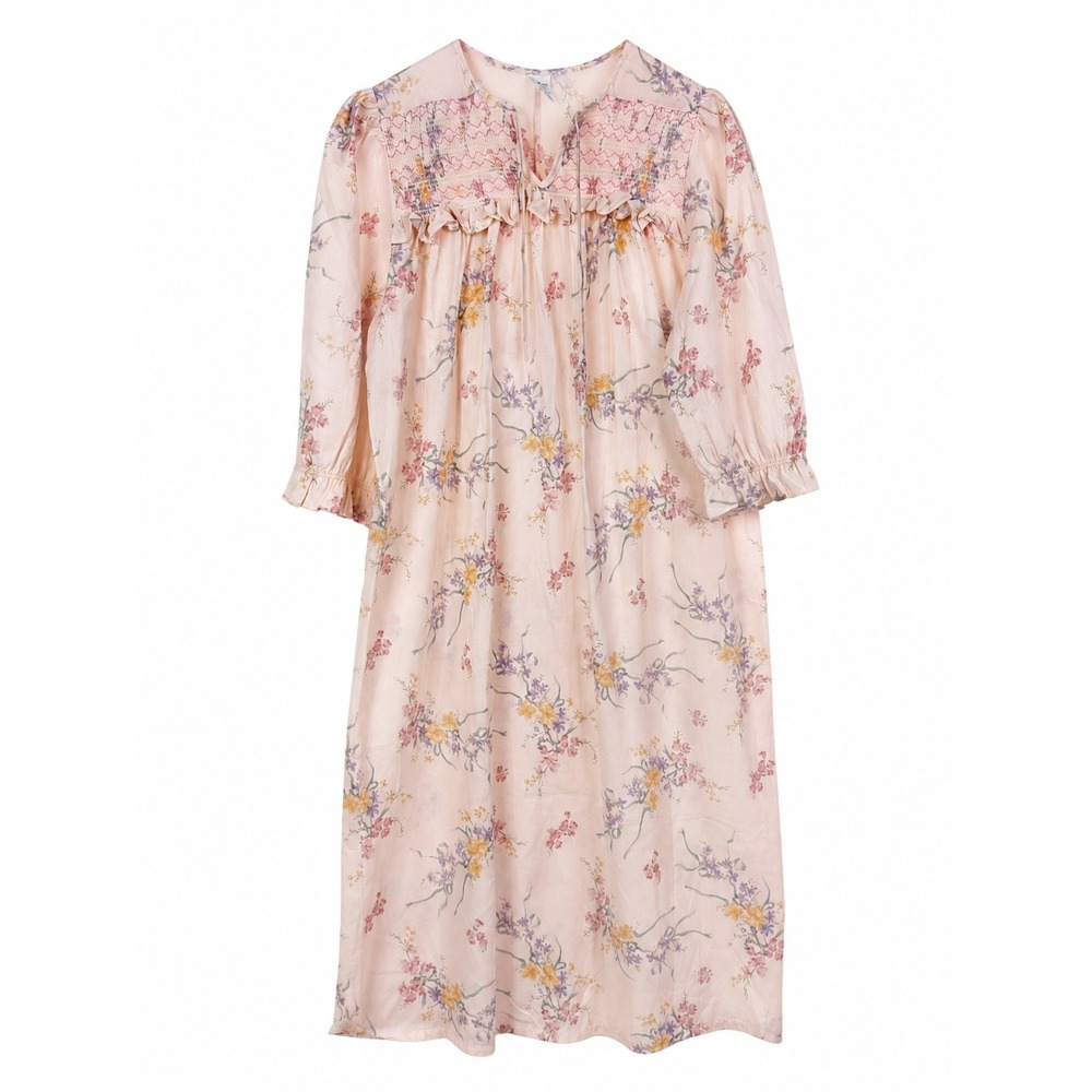 VTG 80s Littlewoods Vintage Floral Nightgown Dress Size M Pink Cottagecore